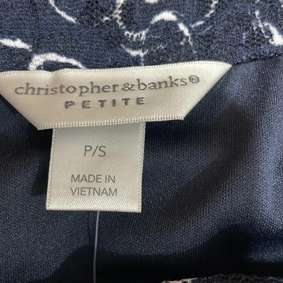 NWT Christopher & Banks Petite Lace Skirt Navy and White PS - Picture 10 of 16